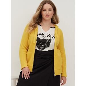 NWT Torrid Everyday Plush Cardigan Hooded Raglan Sweater Plus Size; 0X (12)